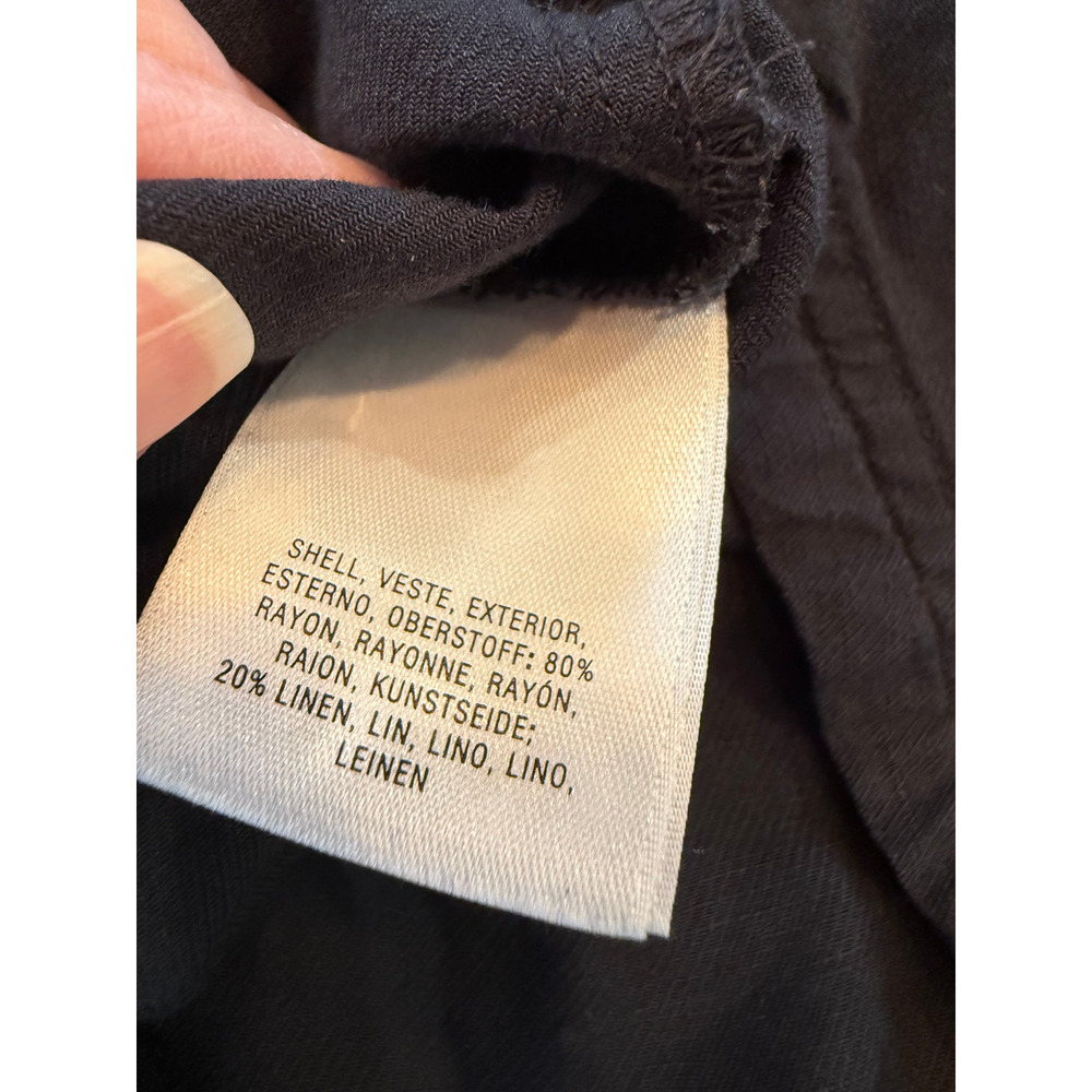 Maeve by Anthropologie Womens Ruched Button Blouse Size 4 Black Boho Office - Picture 6 of 8